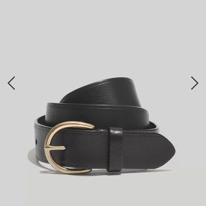 madewell small black leather belt